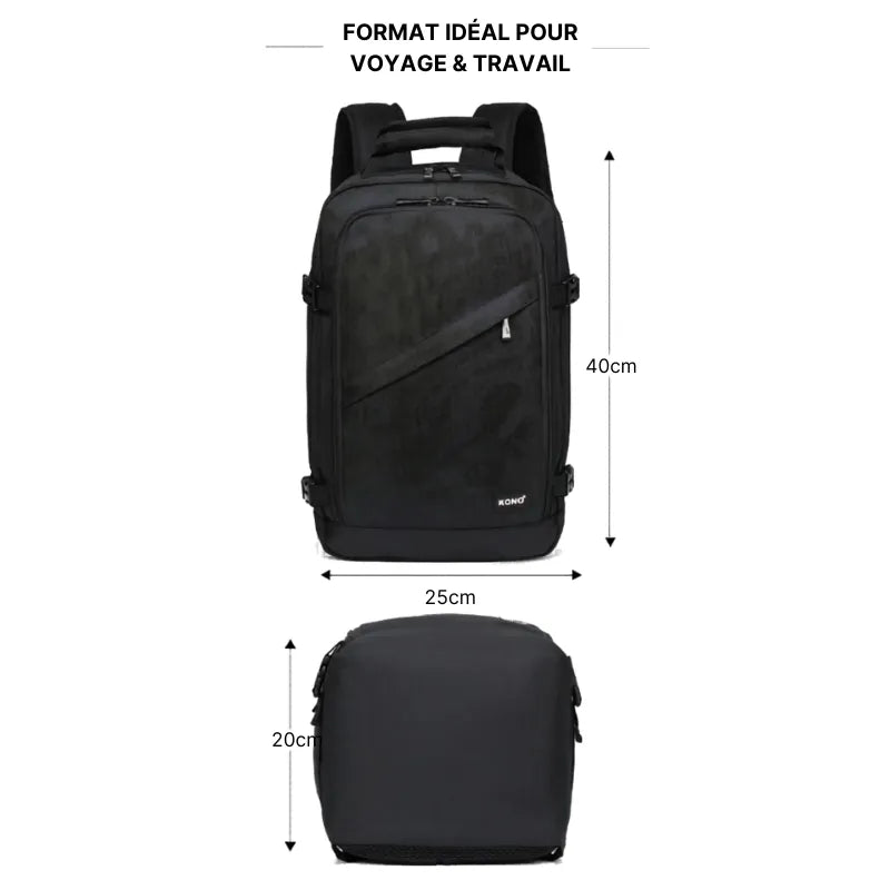 Sac Iron Kono Slim™ – Sac cabine avion 40x20x25 format compact sous siège