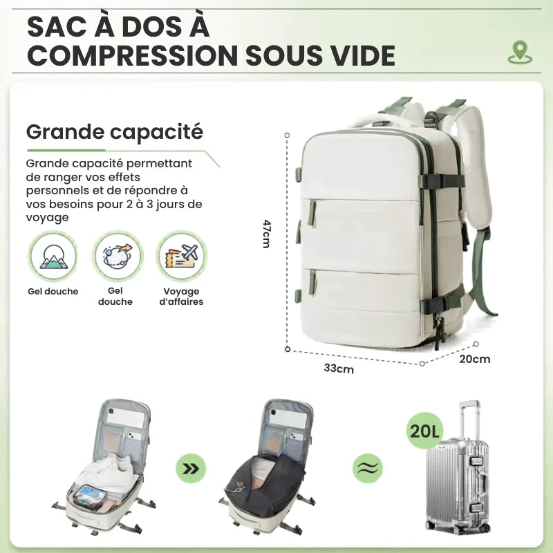 Sac Iron Compress Max™ – Sac cabine sous vide grande capacité 40x30x20
