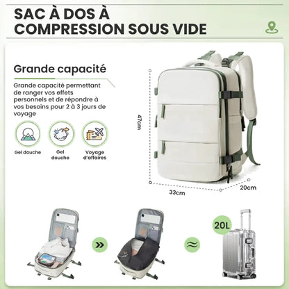 Sac Iron Compress Max™ – Sac cabine sous vide grande capacité 40x30x20