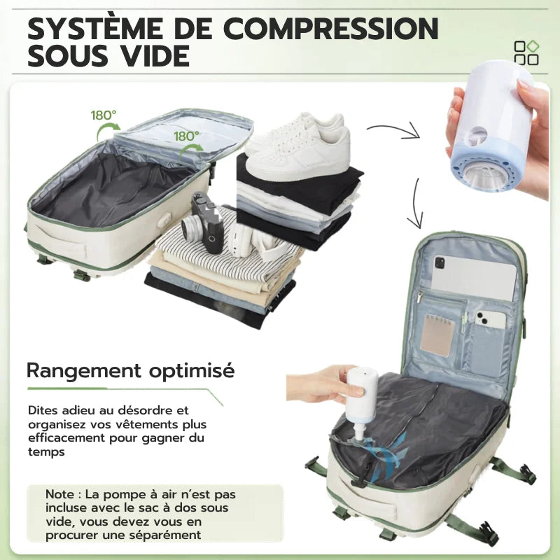 Sac Iron Compress Max™ – Sac cabine sous vide grande capacité 40x30x20