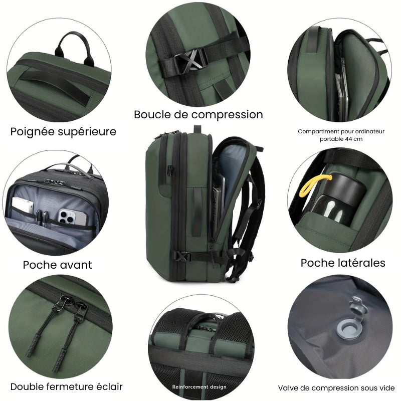 Sac Iron Compress Pro™ - Sac cabine avec compression sous vide haute performance