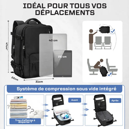 Sac Iron Compress Core™ – Sac cabine avec compression sous vide compatible avion