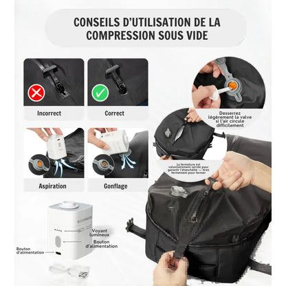 Sac Iron Compress Core™ – Sac cabine avec compression sous vide compatible avion