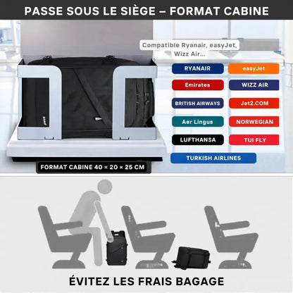Sac Iron Kono Slim™ – Sac cabine avion 40x20x25 format compact sous siège
