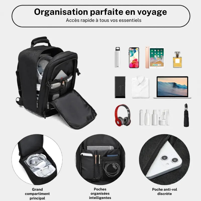 Sac Iron Kono Slim™ – Sac cabine avion 40x20x25 format compact sous siège