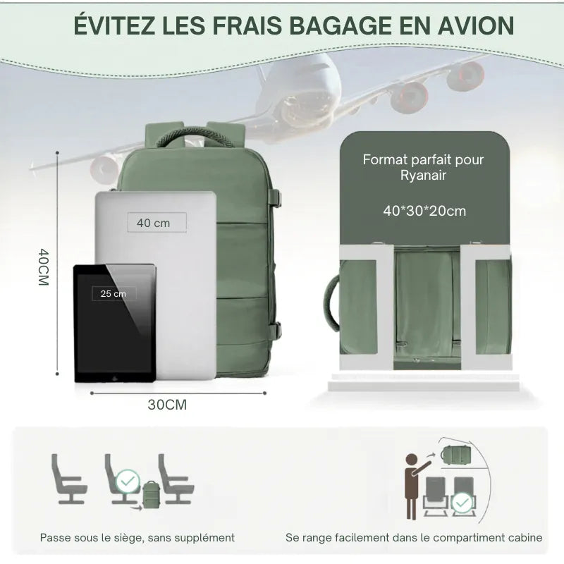 Iron Aero Core™ – Sac cabine avion 40x30x20 compatible Ryanair